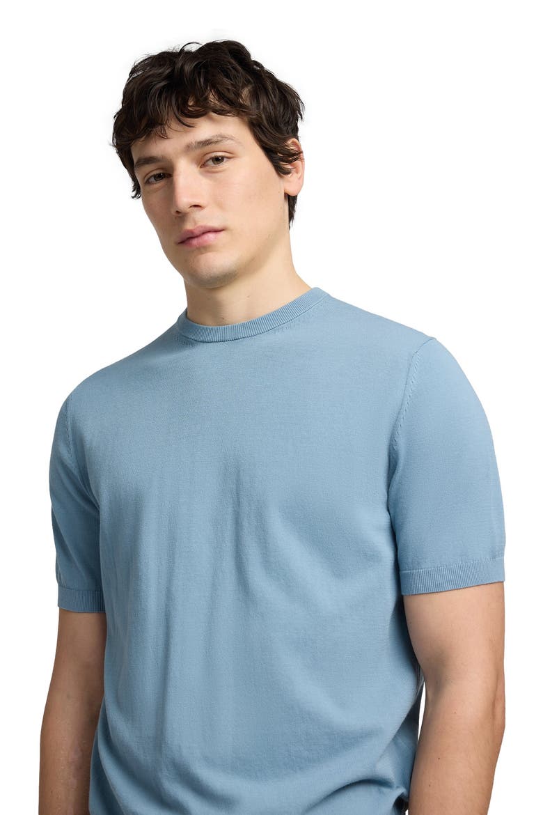 Mercerized Cotton Knit Tee, Alternate, color, Marine
