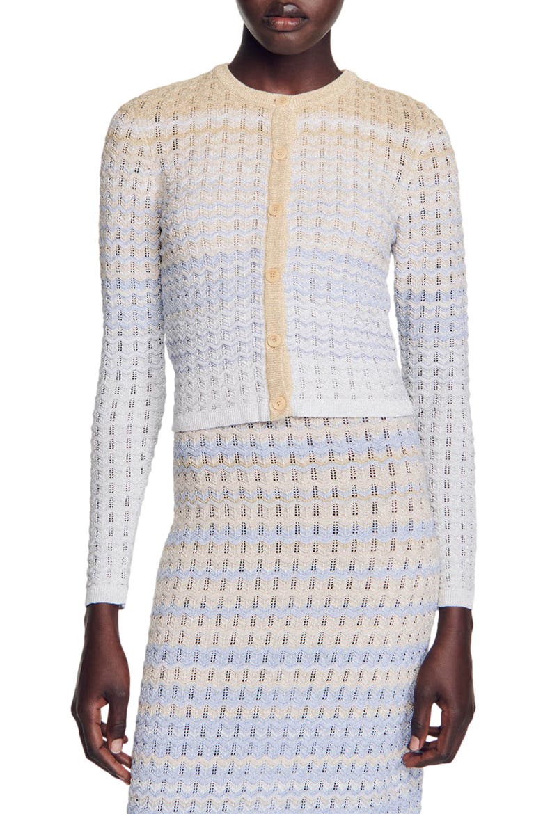 Zadine Ombré Cardigan, Main, color, BLUE / GOLD
