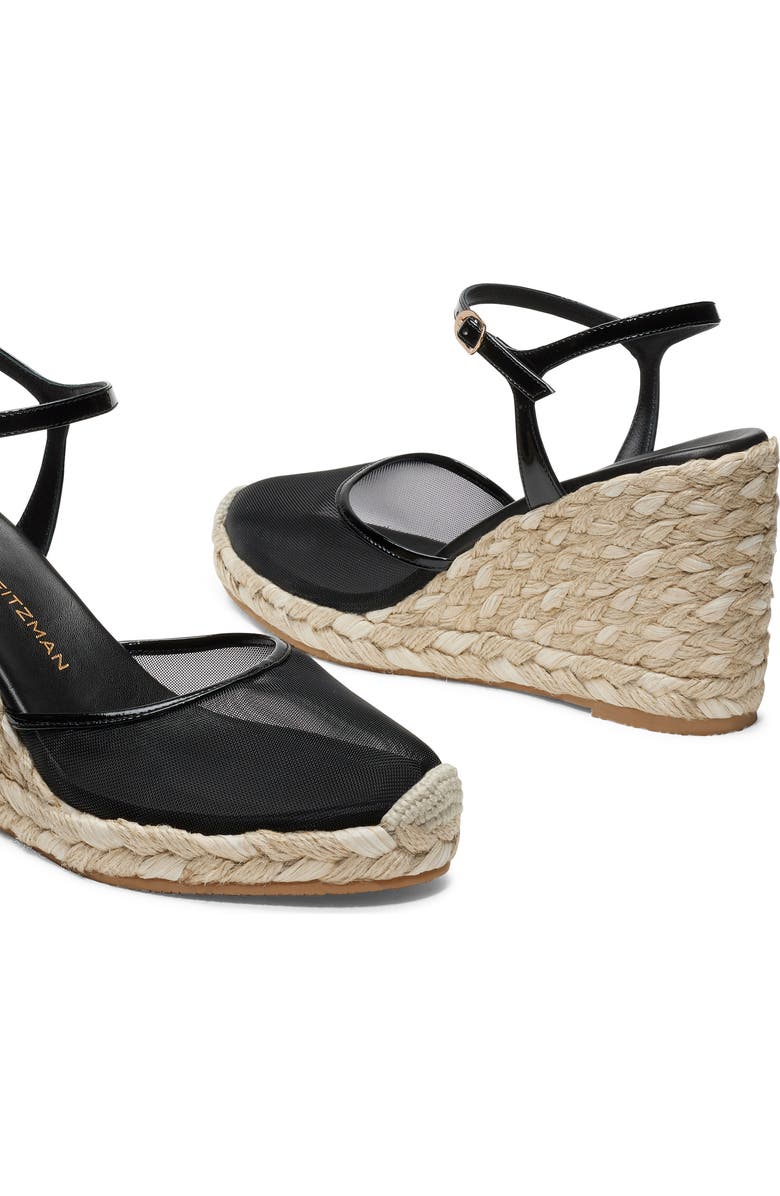 Stuart Weitzman Bareitall Espadrille Wedge, Alternate, color, Black