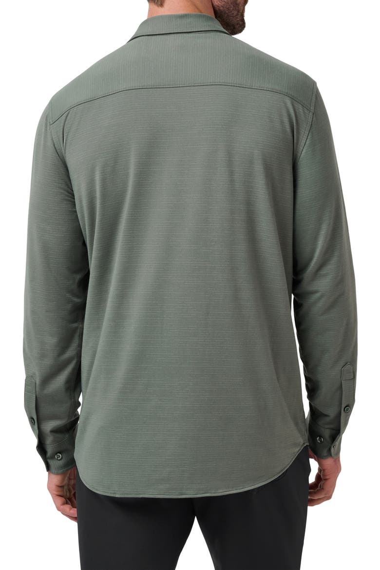 The Heather Knit Button-Up Shirt, Alternate, color, DARK OLIVE