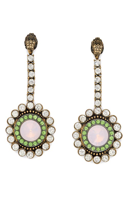 Kurt Geiger London Octavia Statement Drop Earrings In Green