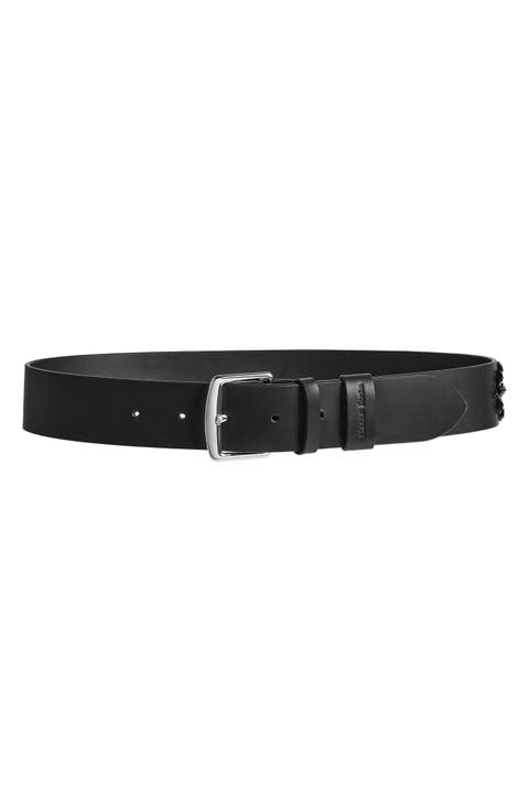 Crystal Embellished Leather Belt
