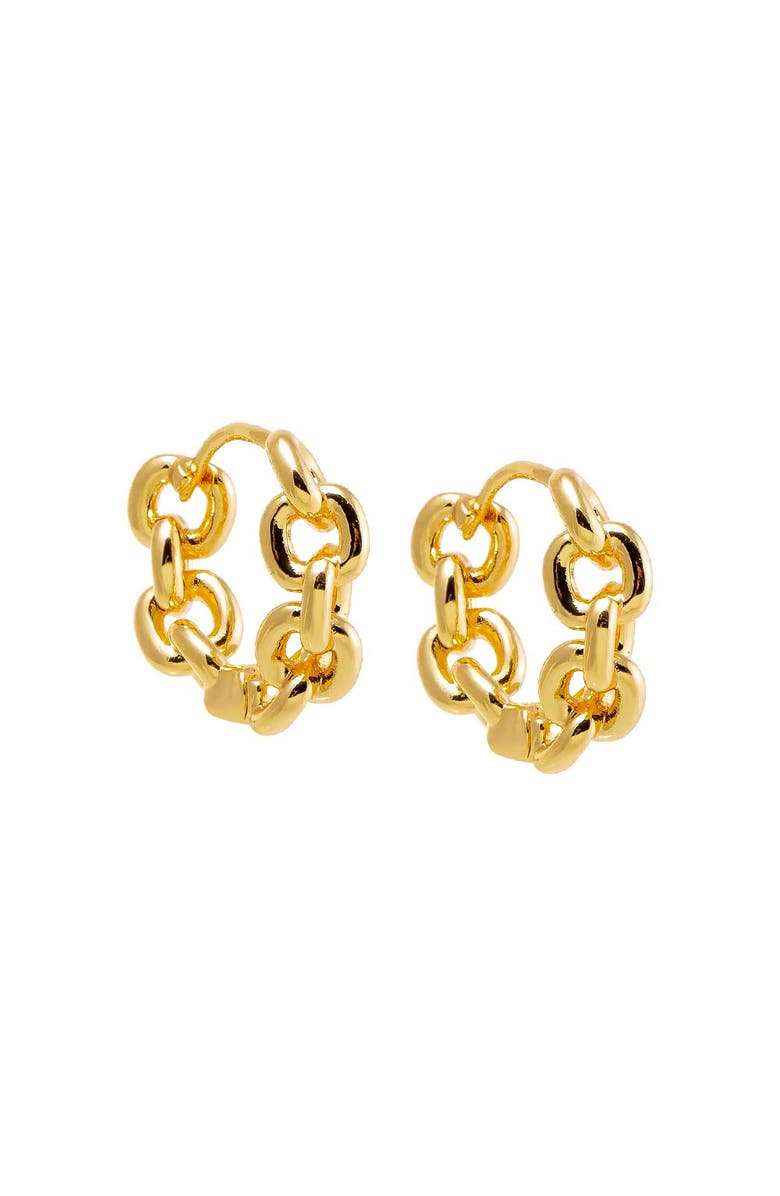 BY ADINA EDEN Rounded Chain Link Huggie Earring, Main, color, 