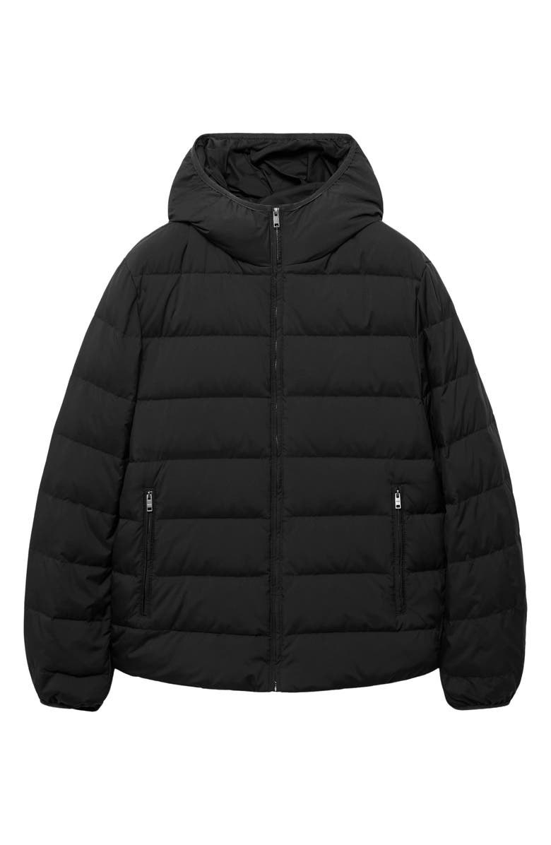 MANGO Water Repellent Quilted Down Hooded Jacket, Alternate, color, 