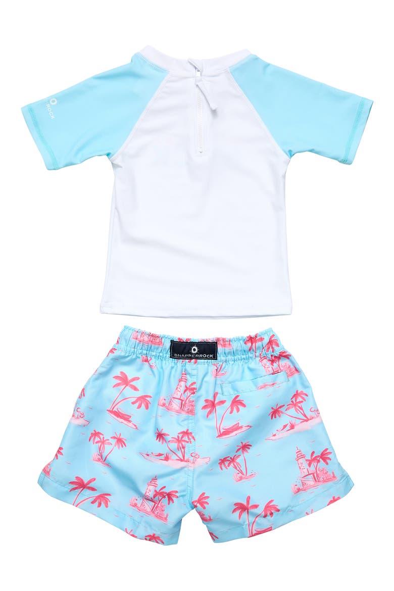 Kids' Lighthouse Island Two-Piece Rashguard Swimsuit, Alternate, color, BLUE