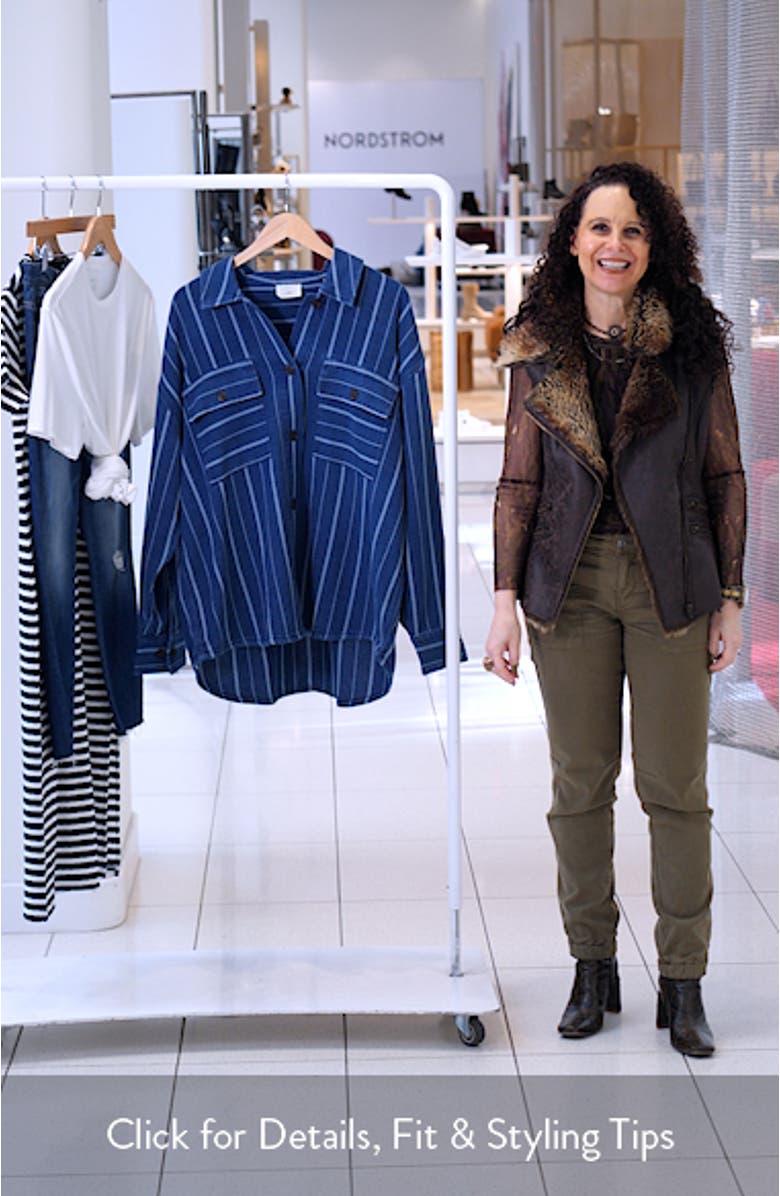 Island Tide Stripe Organic Cotton Shirt Jacket, sales video thumbnail