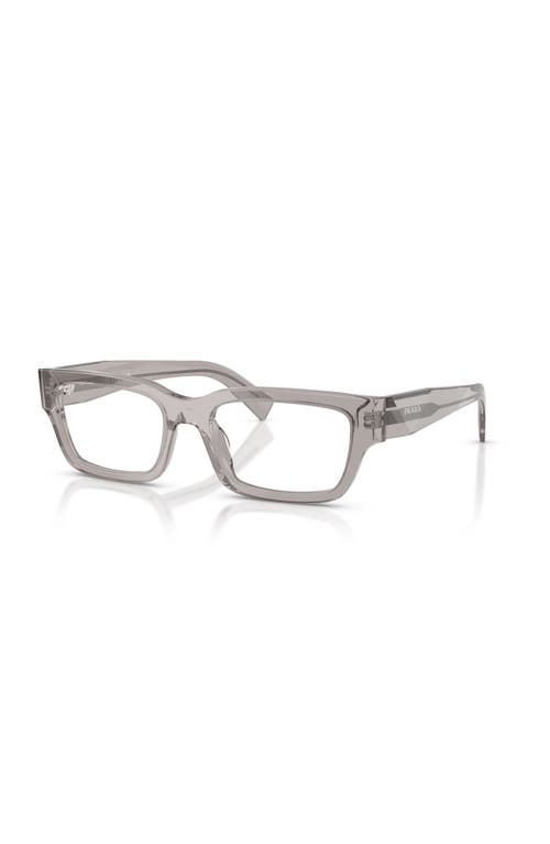 Prada 54mm Rectangle Optical Glasses In Brown