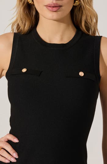 Pleated Sleeveless Sweater Minidress