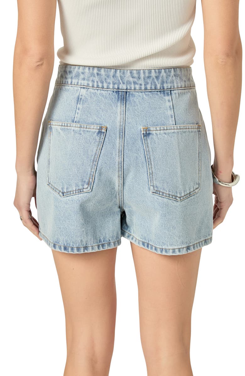 English Factory Faux Wrap Denim Skort, Alternate, color, Blue