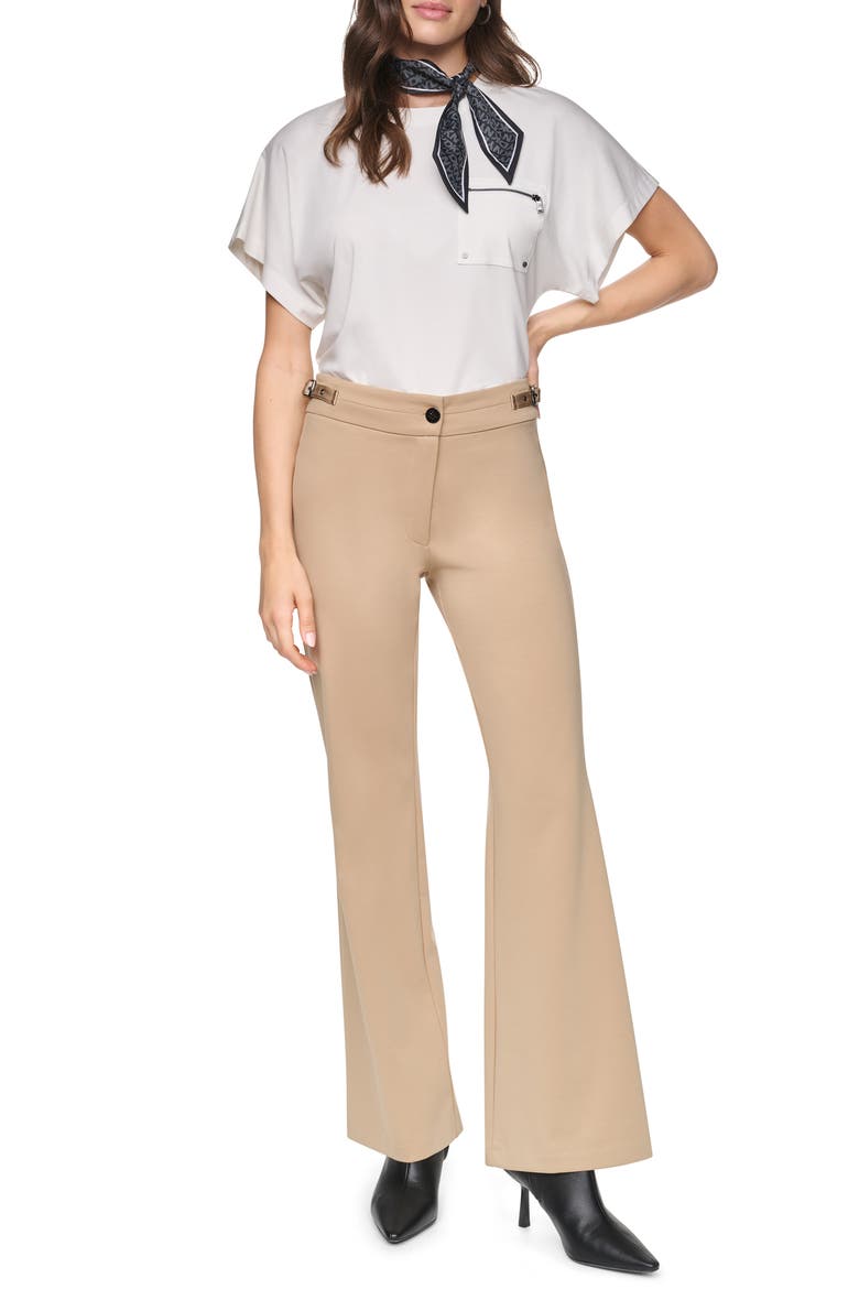 Soho Fit & Flare Ponte Pants, Alternate, color, TRAVERTINE