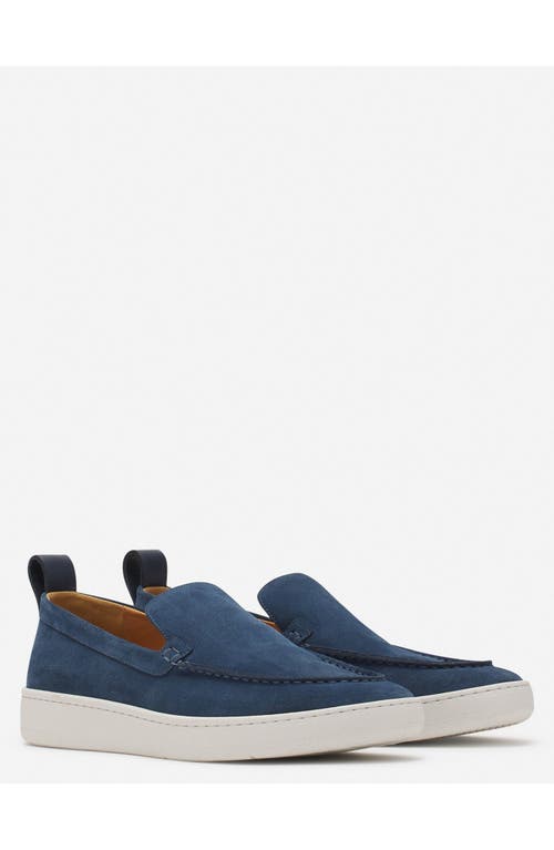 Lanvin Slip-on Suede Sneakers With Contrasting Rubber Sole In Blue