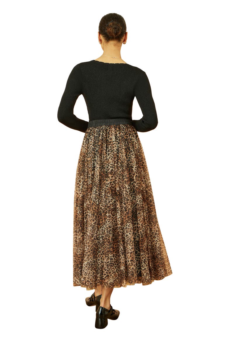 Mesh Tulle Skirt, Alternate, color, Brown