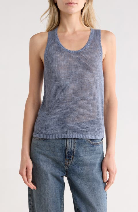 Beachy Linen Open Stitch Tank