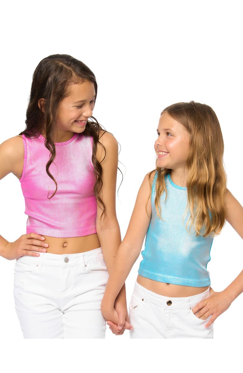 Malibu Sugar Metallic paint ribbed top - Big Kid, Alternate, color, Metallic Black