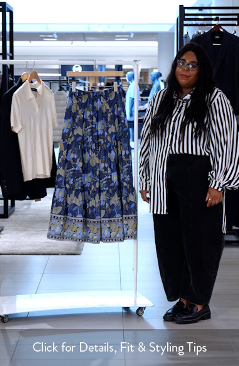 Print Tiered Maxi Skirt, sales video thumbnail