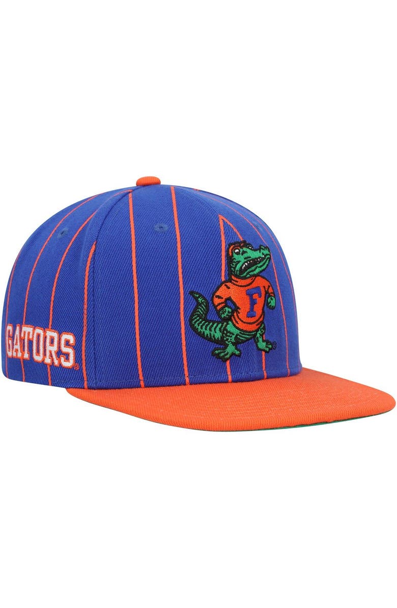 Mitchell & Ness Men's Mitchell & Ness Royal Florida Gators Team Pinstripe Snapback Hat, Main, color, 