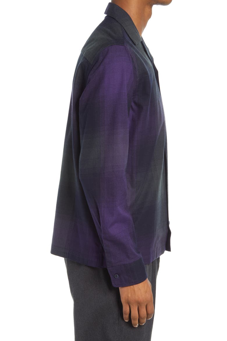 Marco Plaid Flannel Men's Button-Up Shirt, Alternate, color, AMETHYST