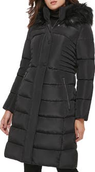 Kenneth Cole New York Memory Faux Fur Trim Hooded Puffer Coat Nordstrom