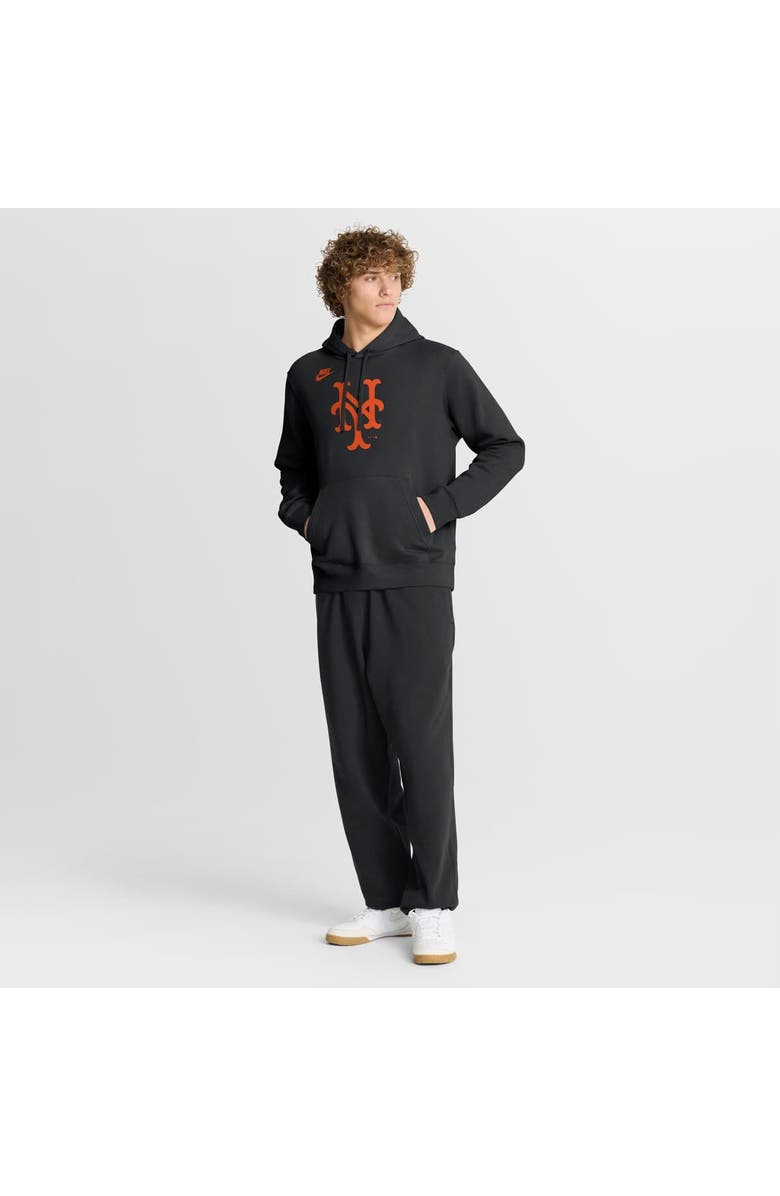 Nike Men's Nike Black New York Mets Cooperstown Collection Logo Club Hoodie, Alternate, color, Black