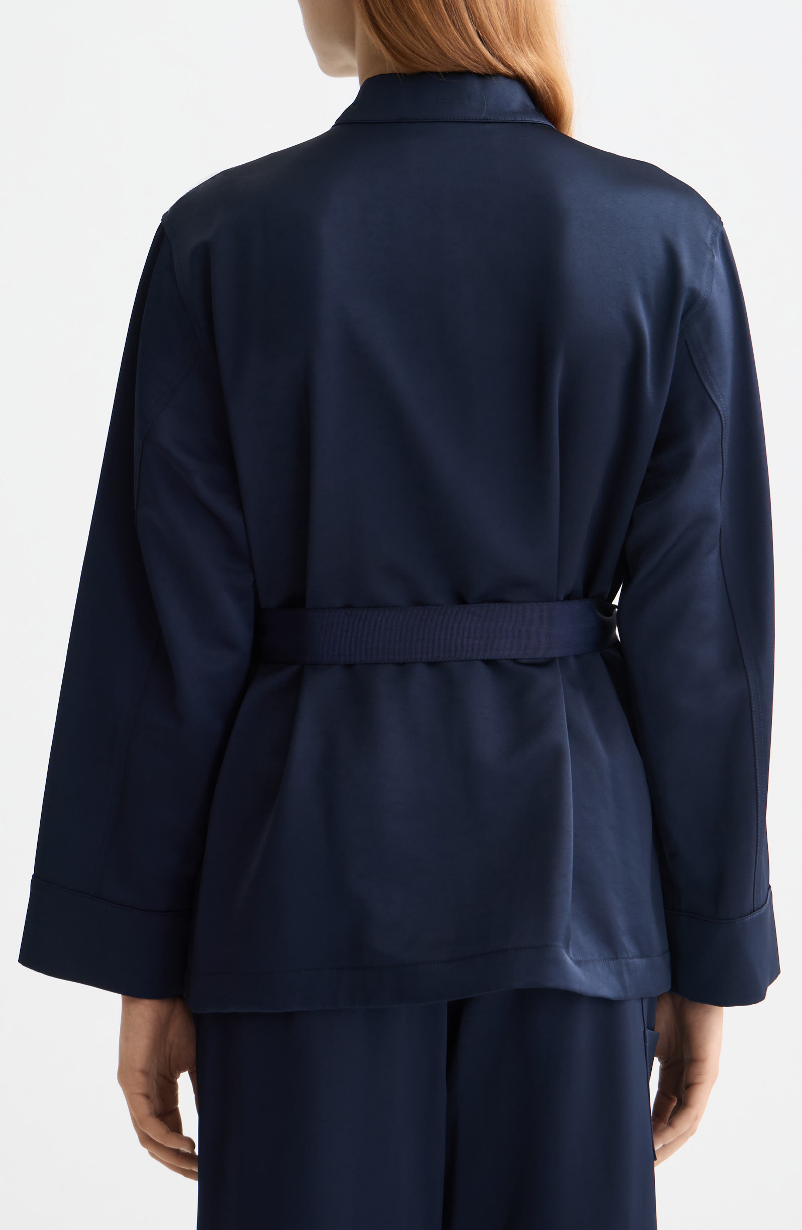 Tie Waist Satin Blazer - image 2