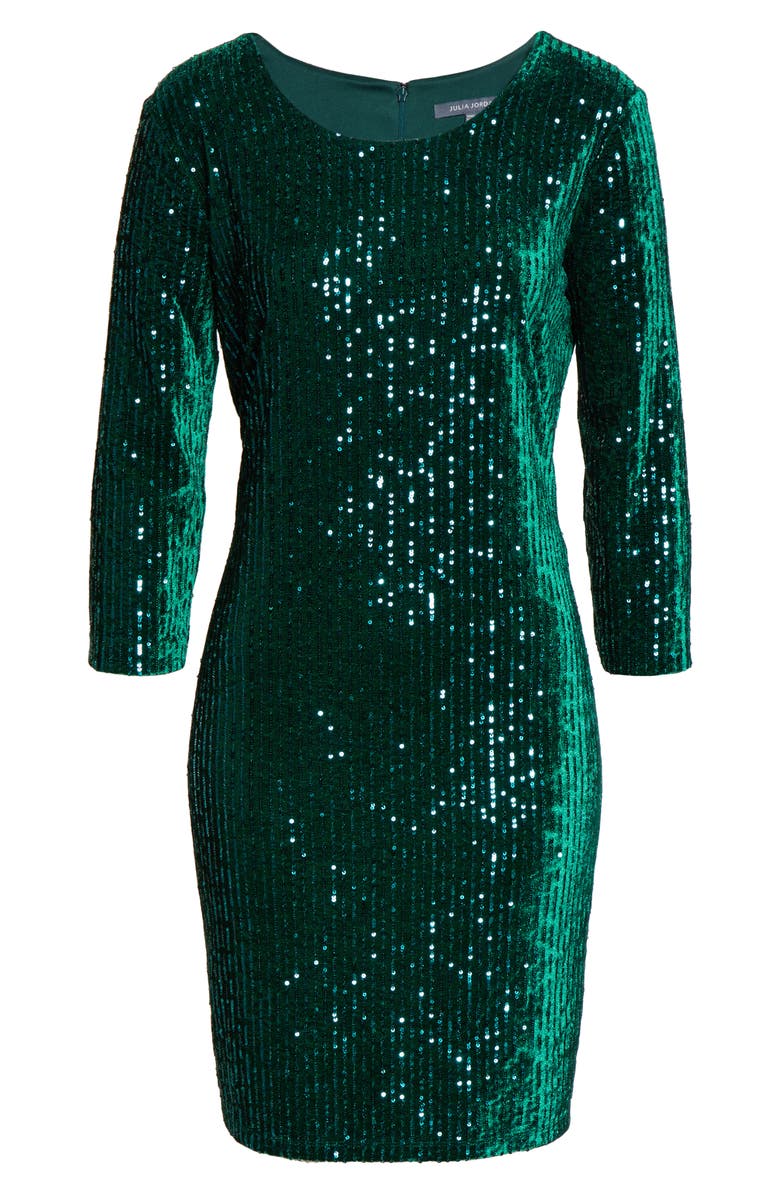 Julia Jordan Velvet Sequin Sheath Dress, Alternate, color, 