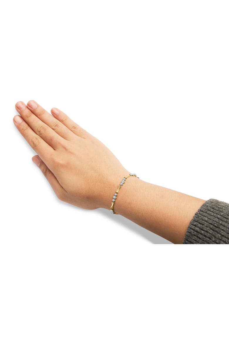 10k Gold 1/3 Cttw Diamond Miracle Set Bar and Link Bracelet - 7.75" Inches, Alternate, color, Yellow