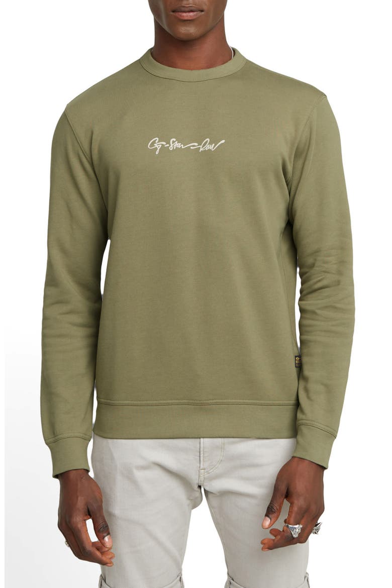 G-Script Logo Graphic Sweatshirt, Main, color, ENSIS GREEN