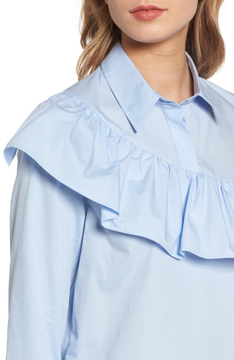 SINCERELY JULES Asymmetrical Ruffle Blouse, Alternate, color,