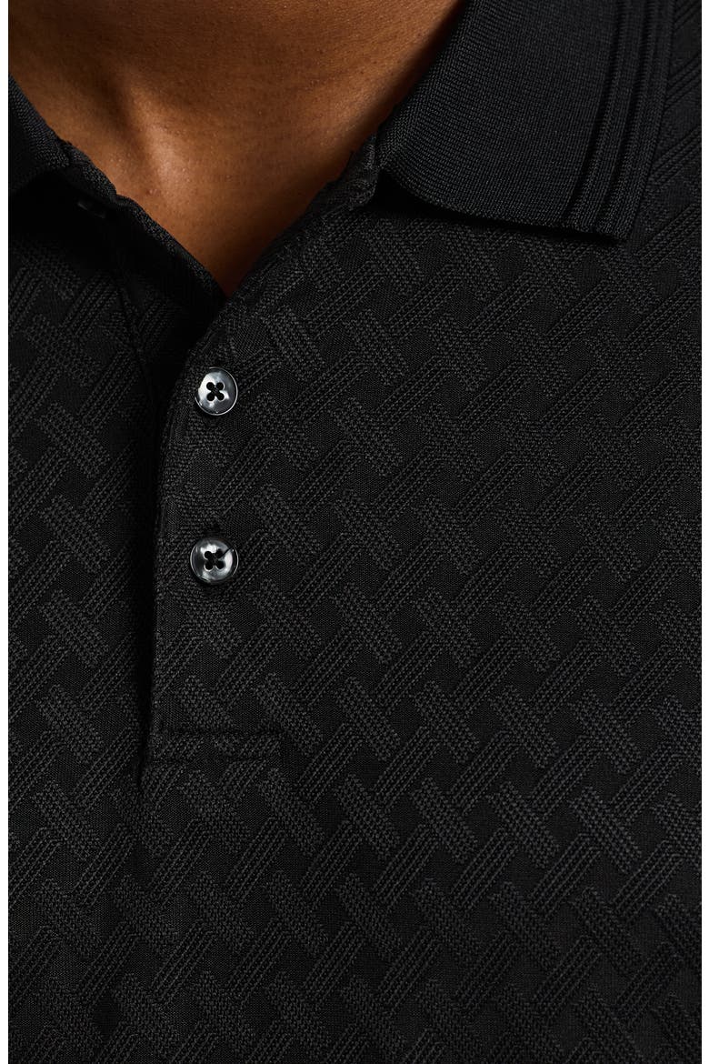 Elias Basket Weave Polo, Alternate, color, BLACK