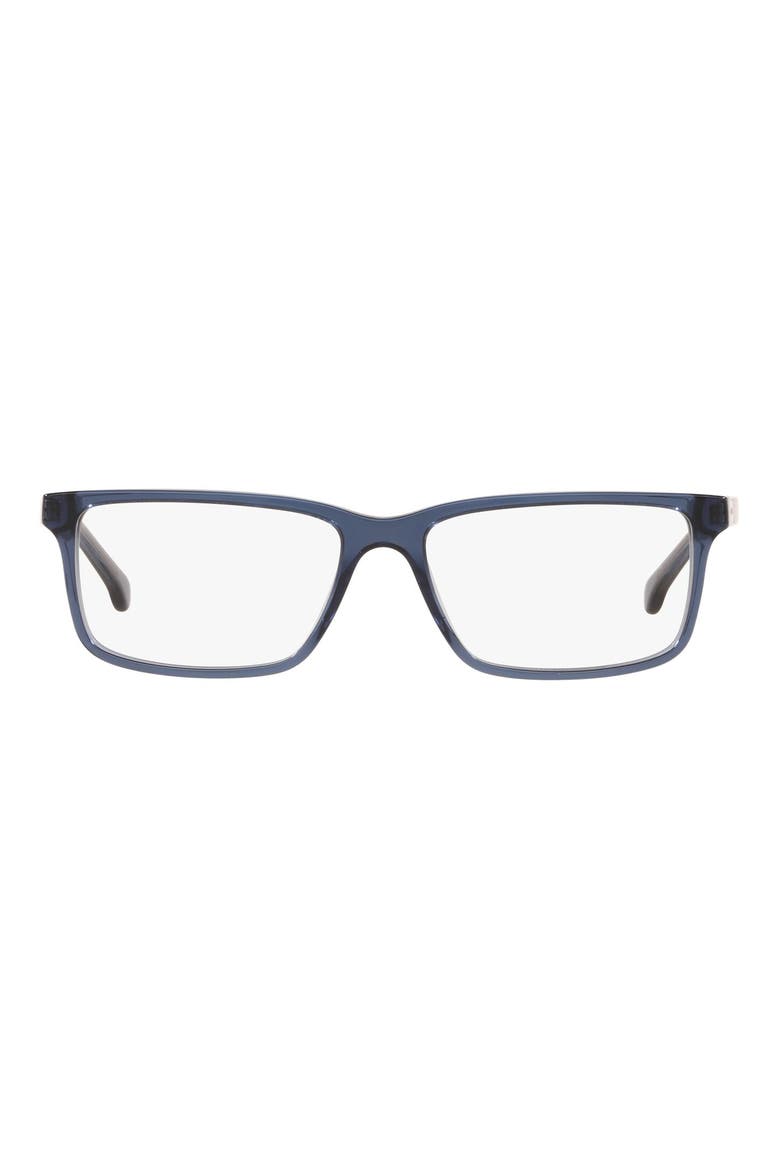 55mm Square Optical Glasses, Main, color, TRANSPARENT MATTE NAVY