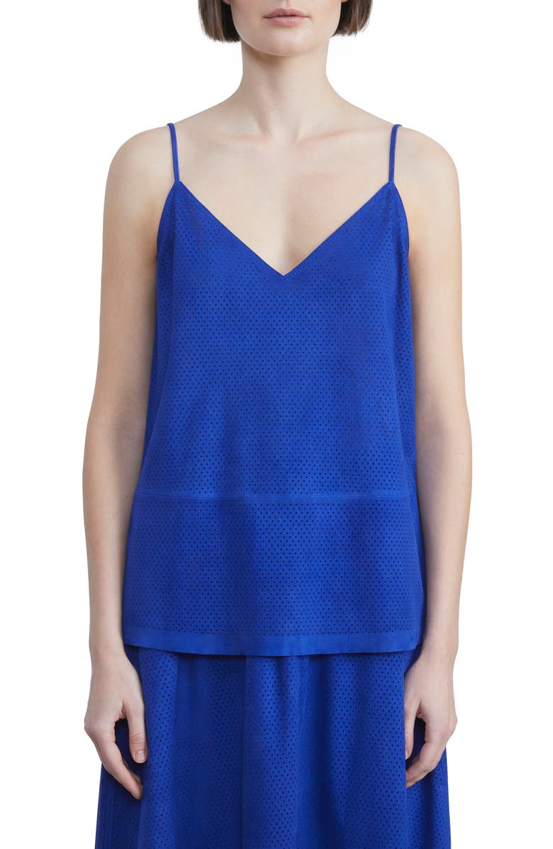 Lafayette 148 New York Eva Perforated Suede Camisole, Main, color, 
