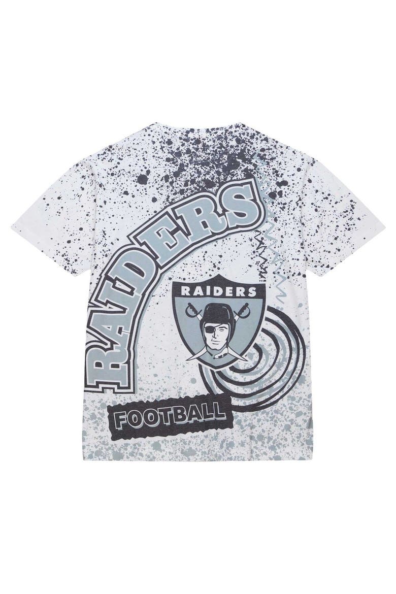 Men's Mitchell & Ness White Las Vegas Raiders Team Burst Sublimated T-Shirt, Alternate, color, White