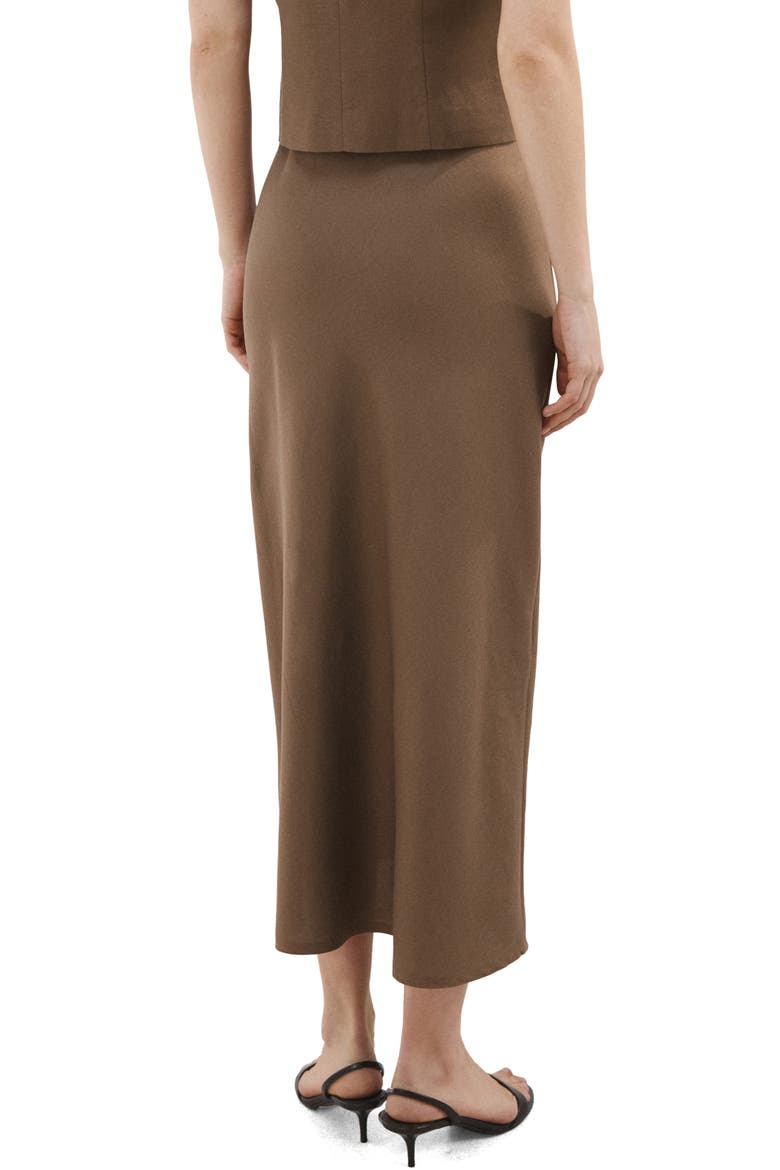 Straight Midi Skirt, Alternate, color, BROWN