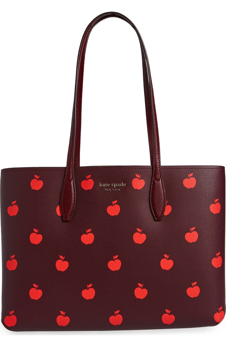 Kate Spade New York all day apple print tote bag, Main, color,