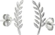 Spero London Wheat Earrings Ear Of Wheat Sterling Silver Stud Earring