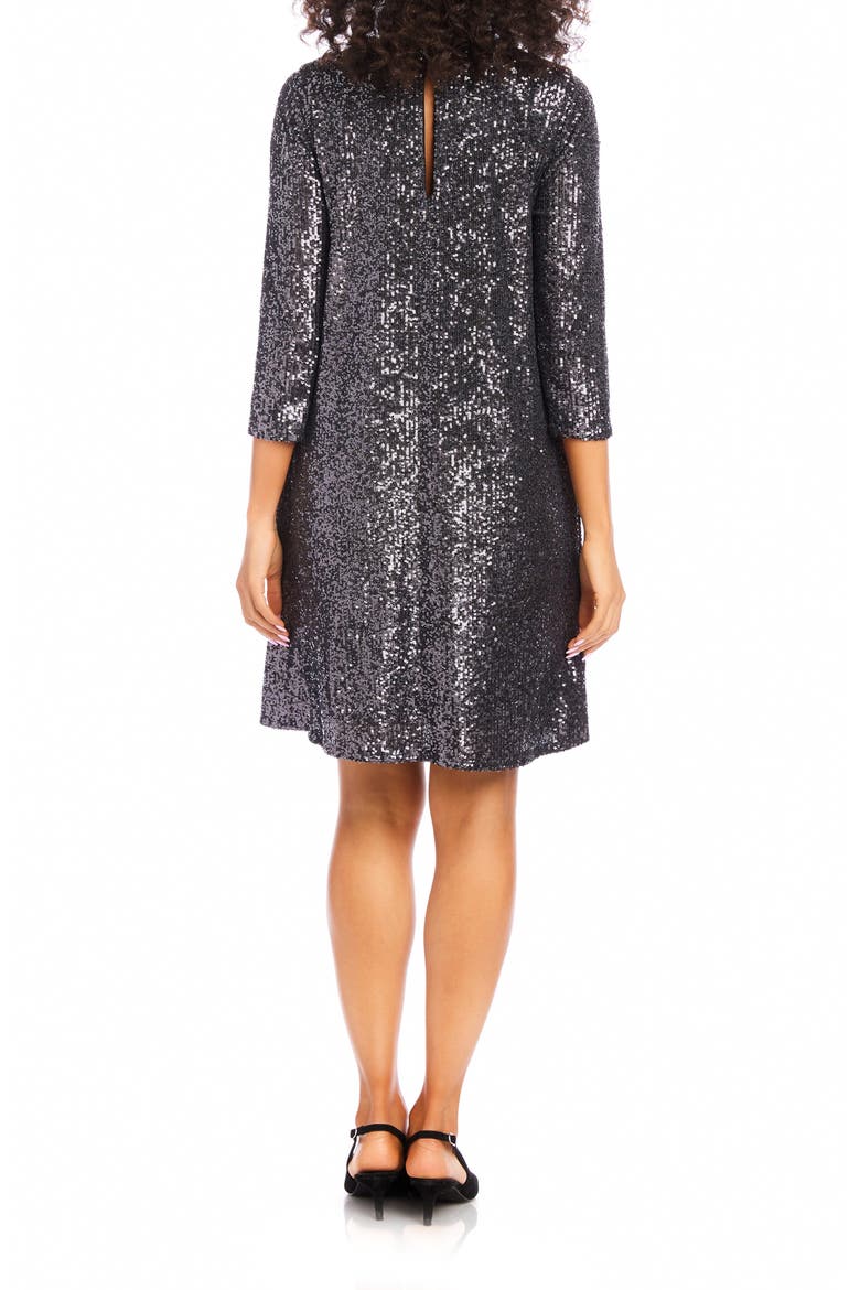 Sequin Swing Dress, Alternate, color, SMOKE