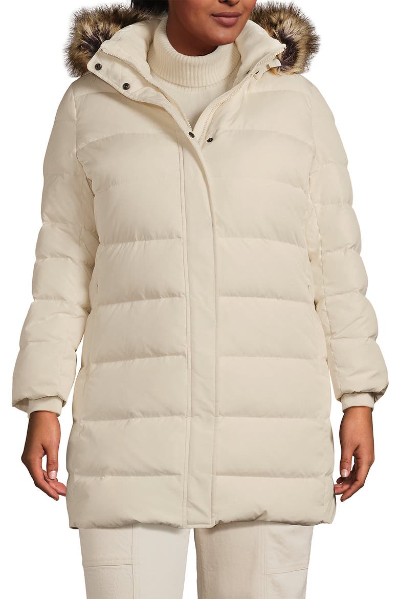 Down Winter Coat, Main, color, Ivory Pearl