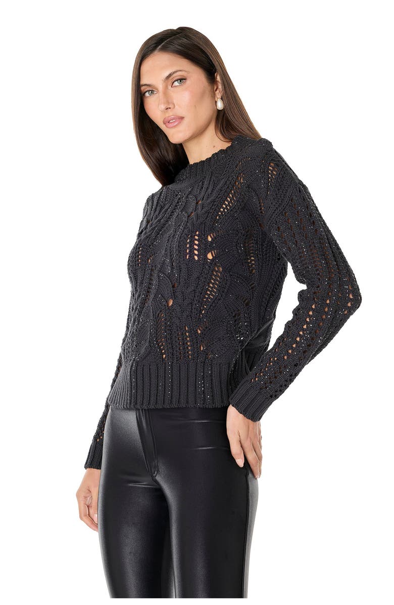The Noli Shop Elea Crystal Knit Sweater, Alternate, color, Black