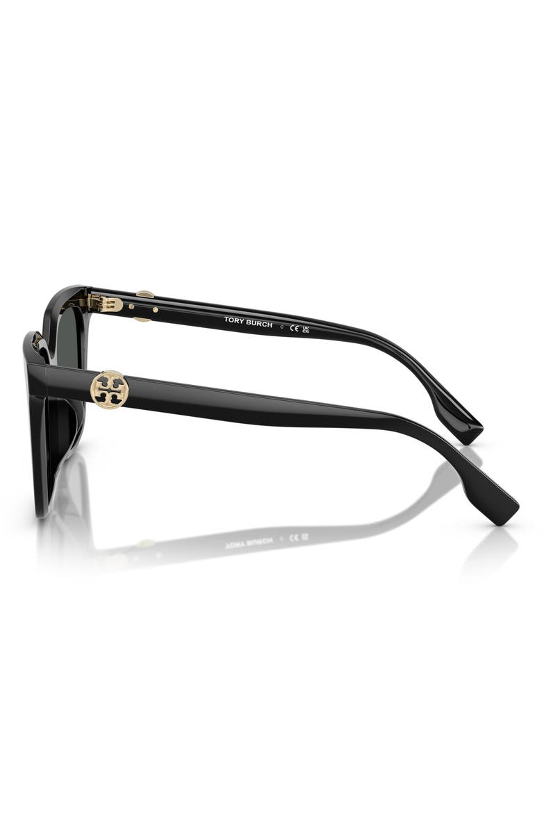 Tory Burch 56mm Square Sunglasses, Alternate, color, Black