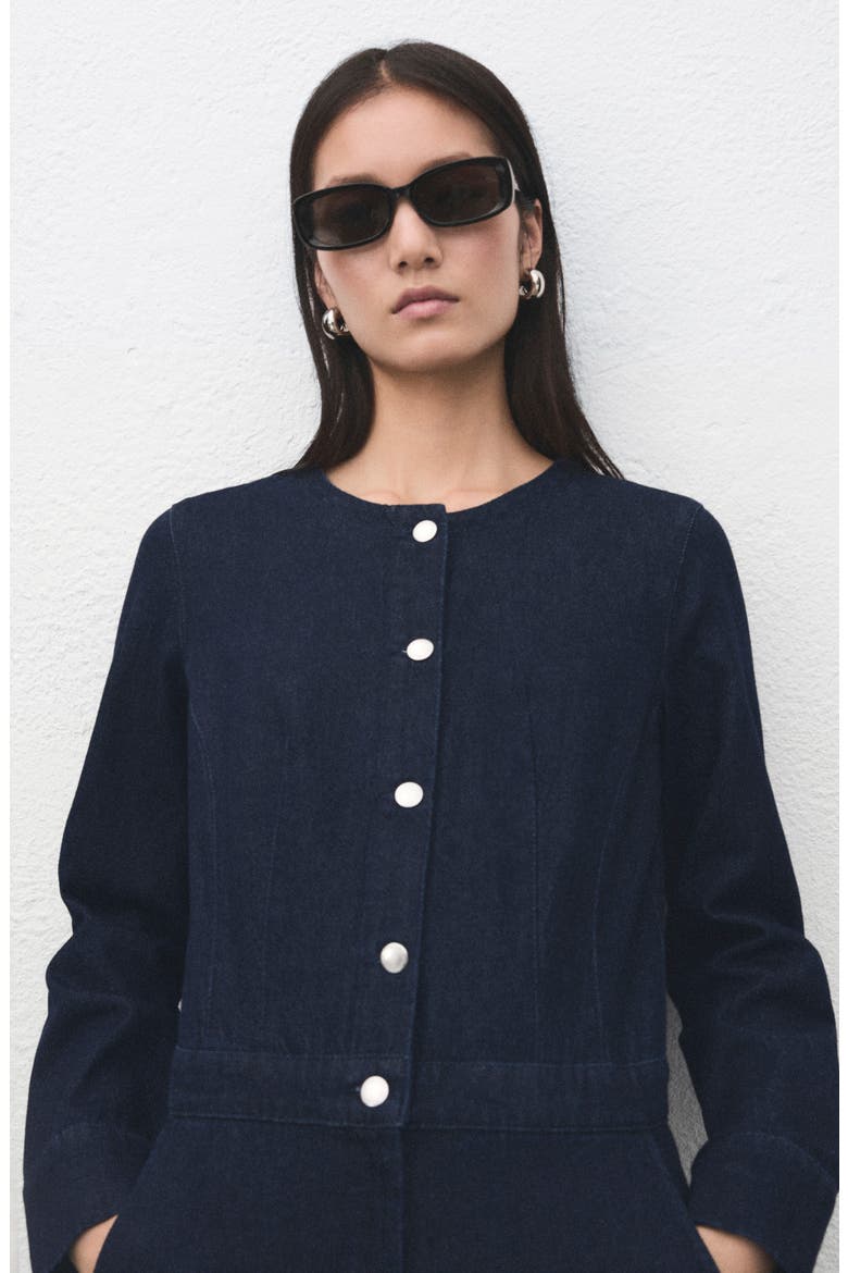 Long Sleeve Denim Jumpsuit, Alternate, color, DARK BLUE