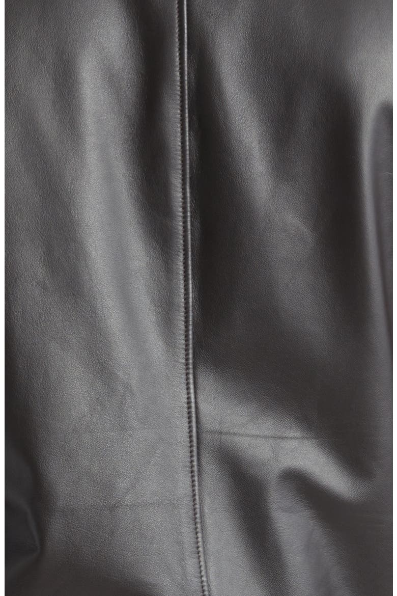 Leather Bomber Jacket with Genuine Shearling Collar, Alternate, color, MORO - DARK BROWN