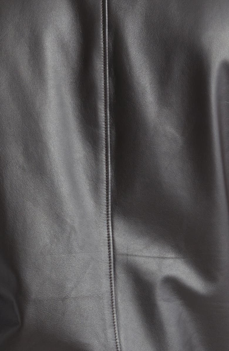 Thom Sweeney Leather Bomber Jacket with Genuine Shearling Collar, Alternate, color, Moro - Dark Brown