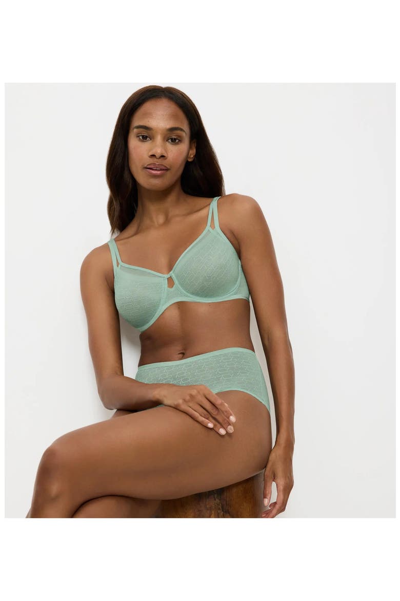 Signature Sheer Minimizer Bra, Alternate, color, MISTY TURQUOISE