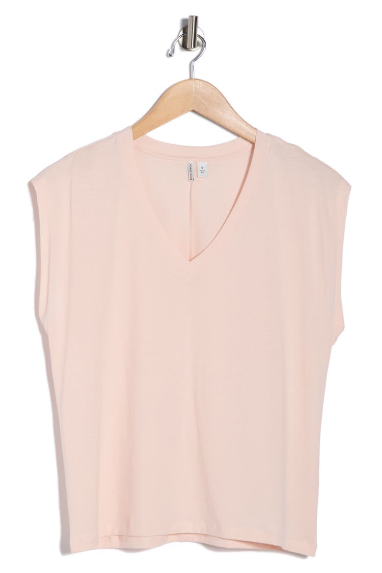 V-Neck Pima Cotton T-Shirt, Alternate, color, PINK WISP
