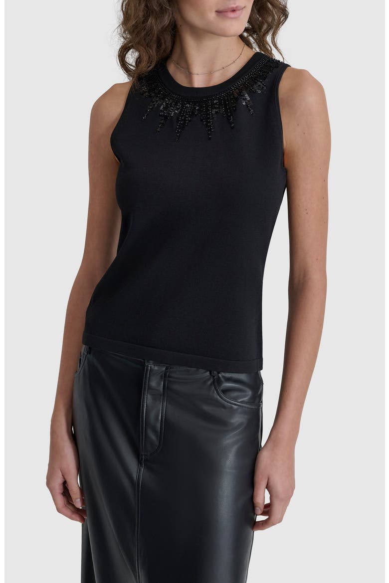 Sequin Knit Tank, Main, color, BLACK/BLACK