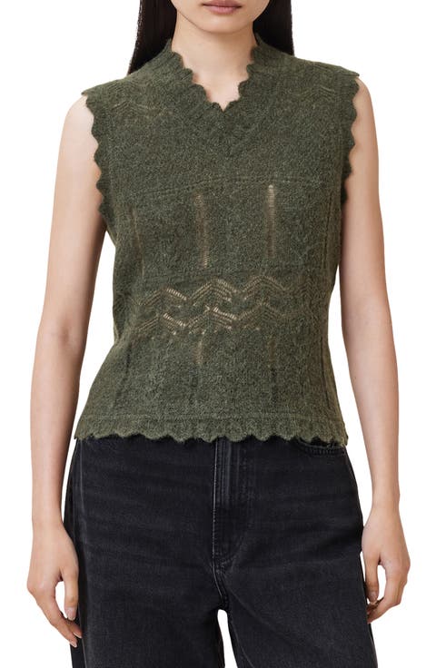 Vanessa Pointelle Knit Sweater Vest