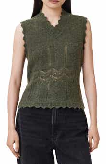 AllSaints Vanessa Pointelle Knit Sweater Vest