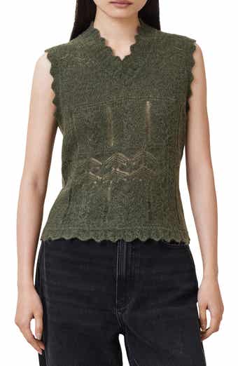 AllSaints Vanessa Pointelle Knit Sweater Vest