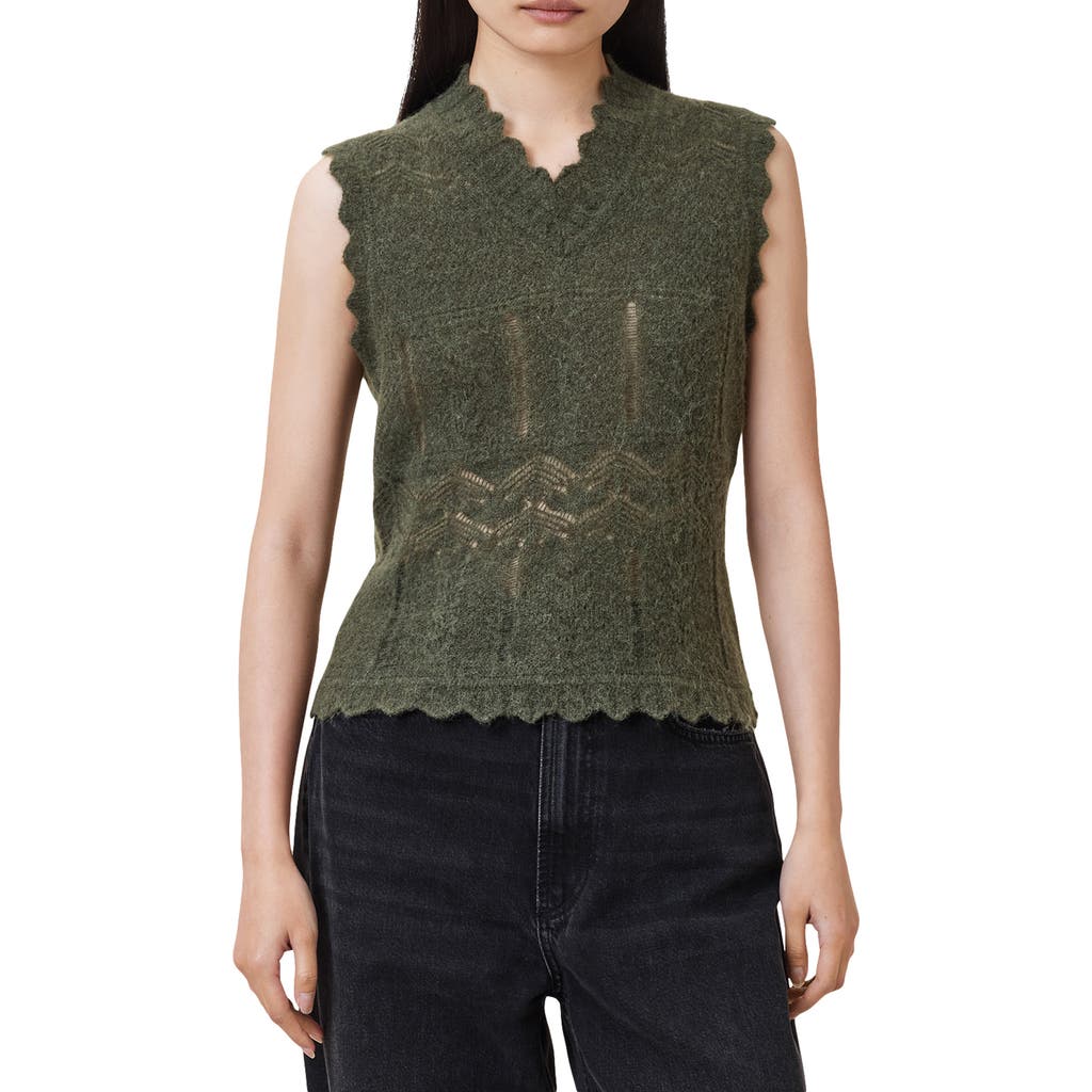 Allsaints Vanessa Pointelle Knit Sweater Vest
