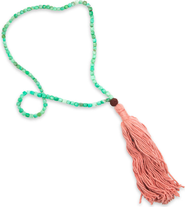 Bennd Chrysoprase and Sappan Wood Mala Necklace